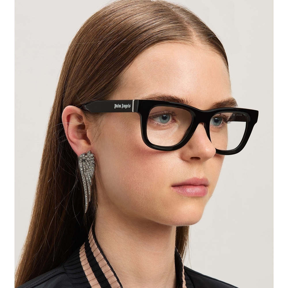 Palm Angels PERJ012S25PLA0011000 Eyeglasses Black Plastic Rectangle